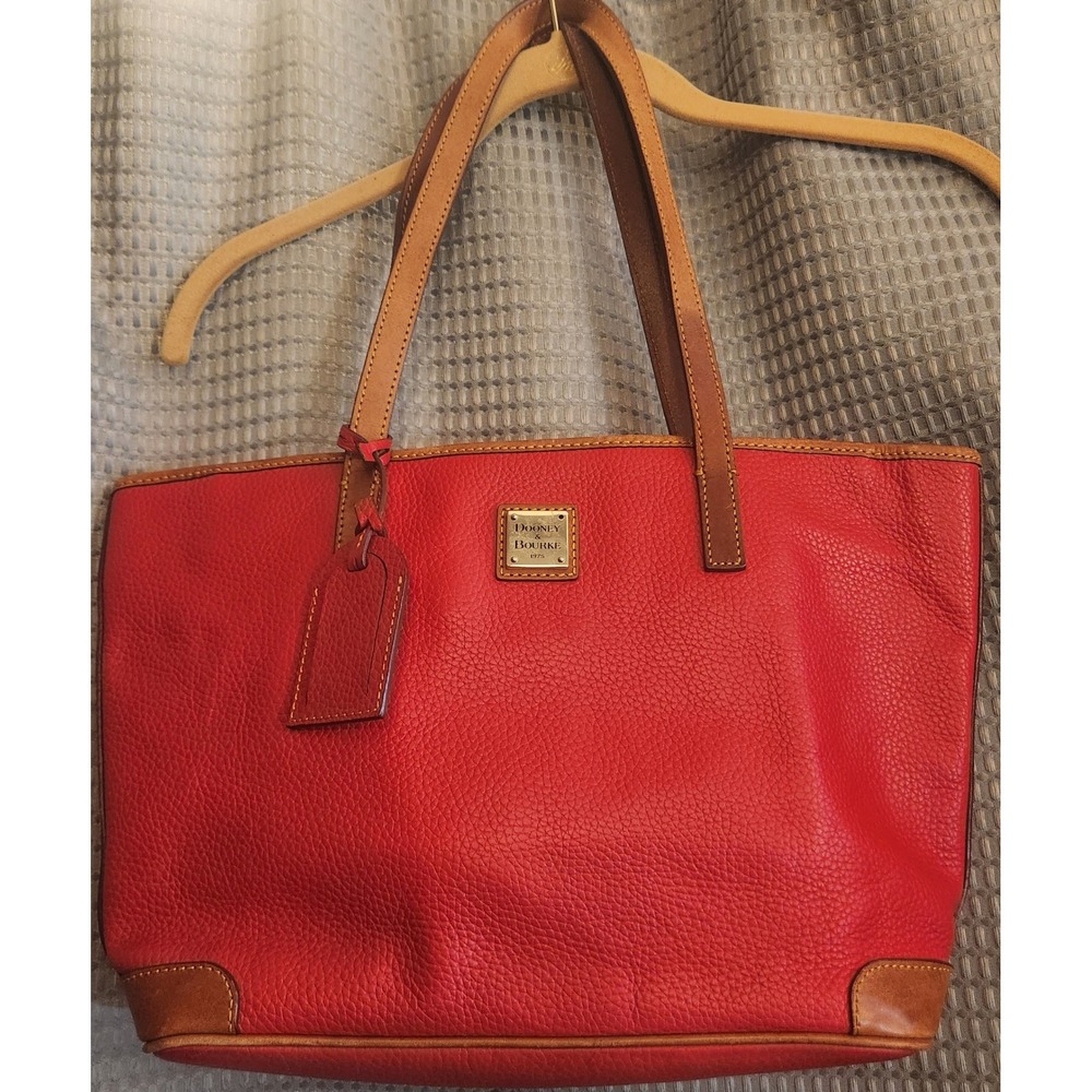 Dooney & Bourke Tote Bag Women Medium Red Good Pebbled Leather Classic Purse